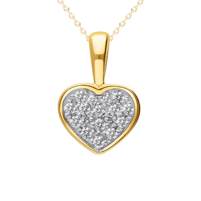 Serce zawieszka z diamentami